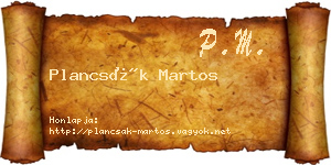 Plancsák Martos névjegykártya